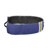 ネイビーブルーとイエローホワイトストライプズのチームジャージー アスレチックヘッドバンド (左)