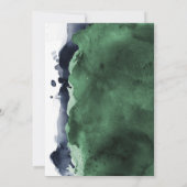 ネイビーブルーとエメラルドウォーターカラーバースデーパーティー 招待状 (裏面)