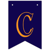 ネイビーブルーとオレンジの学校のカラー卒業 バンティングフラッグ (第2の旗)