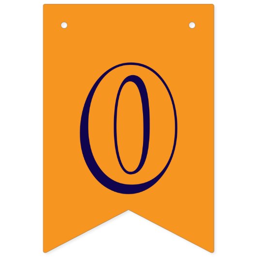 ネイビーブルーとオレンジの学校のカラー卒業 バンティングフラッグ (第3の旗)