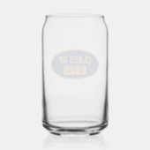 ネイビーブルーとオレンジの学校の色のクラス年 ガラス缶 (裏面)