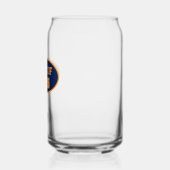 ネイビーブルーとオレンジの学校の色のクラス年 ガラス缶 (左)