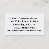 ネイビーブルーとオレンジオンオンホワイトメダリオンアート 名刺 (裏面)