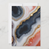 ネイビーブルーとオレンジモダンアゲ結婚ート 招待状 (裏面)