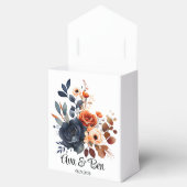 ネイビーブルーとオレンジ結婚牡丹 フェイバーボックス (オープン)