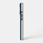 ネイビーブルーとクリームの縦ストライプ シームレス iPhone 16ケース (左側面)
