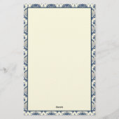 ネイビーブルーとクリームの貝殻模様 便箋 (裏面)