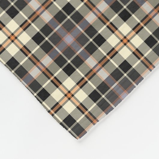 ネイビーブルーとクリームプラ素朴イド フリースブランケット (角)