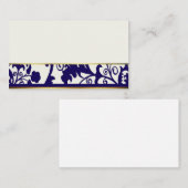 ネイビーブルーとクリーム座席表 プレイスカード (正面/裏面)