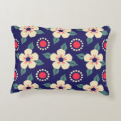 ネイビーブルーとクリーム花 アクセントクッション (裏面)