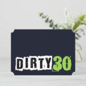 ネイビーブルーとグリーンダーティ30th誕生日パーティー 招待状 (スタンド正面)