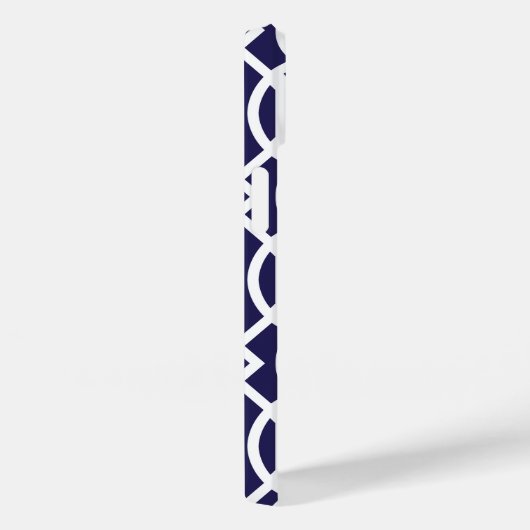 ネイビーブルーとグリーントレリスモダンモノグラム Case-Mate iPhoneケース (裏面 / 右)