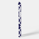 ネイビーブルーとグリーントレリスモダンモノグラム Case-Mate iPhoneケース (裏面 / 左)