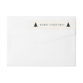 ネイビーブルーとグリーンプレイドクリスマス差出人住所 ラップアラウンドラベル (裏面)