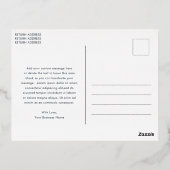 ネイビーブルーとグリーンプレイドビジネスクリスマス 箔シーズンポストカード (裏面)