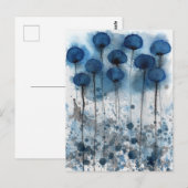 ネイビーブルーとグレーポピー、フラワーガーデンポストカード ポストカード (正面/裏面)