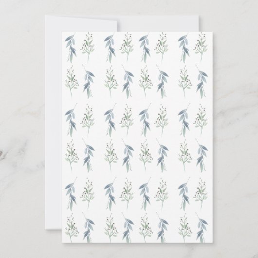 ネイビーブルーとコーラルウォーターのカラーフローラ結婚ズ 招待状 (裏面)