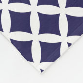 ネイビーブルーとコーラルシェブロンカスタムモノグラム フリースブランケット (角)