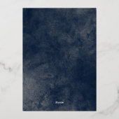 ネイビーブルーとゴールドのエレガントな水彩背景 箔招待状 (裏面)