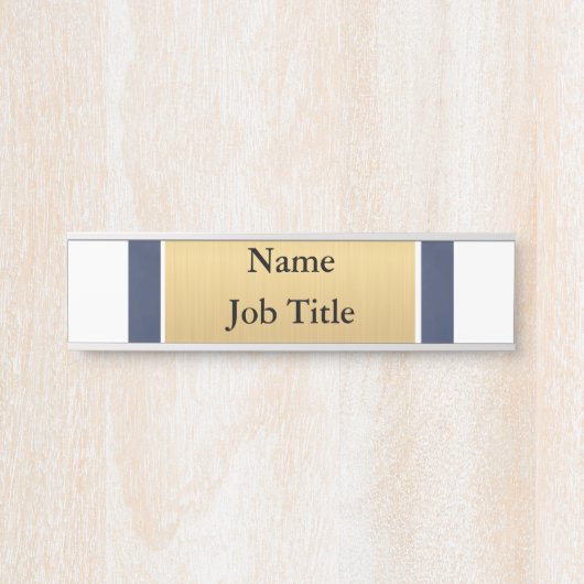 ネイビーブルーとゴールドのクラッシエレガントカスタム サインプレート (正面)