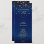 ネイビーブルーとゴールドのコンフェッティドット - プログラム (正面/裏面)