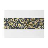 ネイビーブルーとゴールドのシックなラグジュアリー ダーク ウィンター ウェディング 招待状ベリーバンド (裏面例)