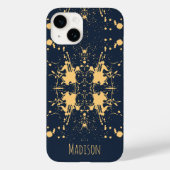 ネイビーブルーとゴールドのセレスタル柄 Case-Mate iPhoneケース (裏面)