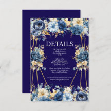 ネイビーブルーとゴールドのディテール封入カード