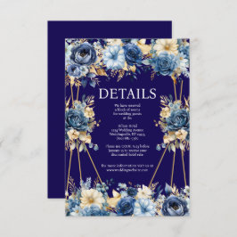 ネイビーブルーとゴールドのディテール封入カード エンクロージャーカード