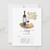 ネイビーブルーとゴールドのヴィンテージ ペコック 出欠カード (正面)