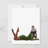 ネイビーブルーとゴールドのヴィンテージ ペコック 出欠カード (裏面)