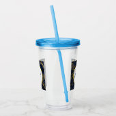 ネイビーブルーとゴールドの大理石のモダンでスタイリッシュなデザイン アクリルタンブラー (左)