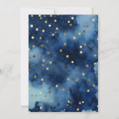 ネイビーブルーとゴールドの水彩画 スペイン語 洗礼招待状 招待状 (裏面)