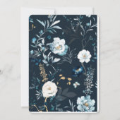 ネイビーブルーとゴールドの結婚式詳細カード 招待状 (裏面)