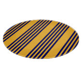 ネイビーブルーとサニーイエローの五ストライプ色のパターン カッティングボード (角)