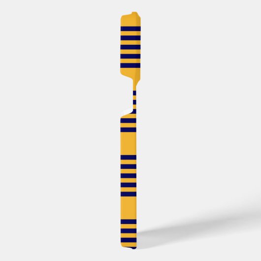 ネイビーブルーとサニーイエローの五ストライプ色のパターン iPhoneケース (右側面)