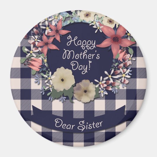 ネイビーブルーとサンゴの花 | Sister マグネット (正面)