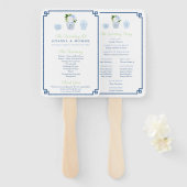 ネイビーブルーとシャルトレユシックシック結婚ズ ハンドファン (正面&裏面)