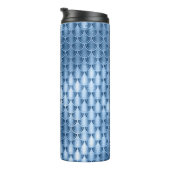 ネイビーブルーとシルバーのグリッターマーメイドスケールパターン タンブラー (回転右)