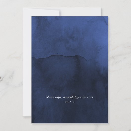 ネイビーブルーとシルバーのフローラシャワー(郵便) 招待状 (裏面)