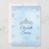 ネイビーブルーとシルバーの冬のキンチェアニエラ招待状 招待状 (裏面)