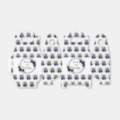 ネイビーブルーとシルバーの花エレガントの誕生日 フェイバーボックス (折り畳みなし)