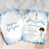 ネイビーブルーとシルバーボーイ第1聖餐式 招待状