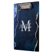 ネイビーブルーとシルバー大理石瑪瑙 クリップボード (左)