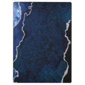 ネイビーブルーとシルバー大理石瑪瑙 クリップボード (裏面)