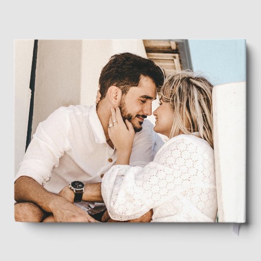 ネイビーブルーとシルバー結婚の写真 ゲストブック (裏面)