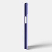 ネイビーブルーとストライプオレンジ焦げた白い Case-Mate iPhoneケース (裏面 / 右)