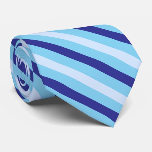 ネイビーブルーとターコイズ対角ストライプ線 ネクタイ (ロール)