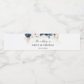 ネイビーブルーとダスティーバラ結婚ズ ペットボトルラベル (シングルラベル)