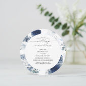 ネイビーブルーとダスティーブルーフローラ結婚式 プログラム (スタンド正面)